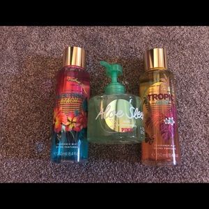 3 piece pink body sprays and aloe